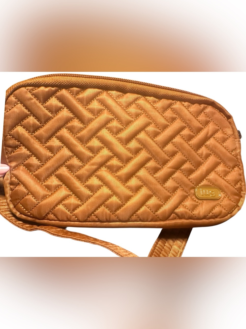 Lug Quilted Belt Bag Waist Pack Fanny Pack Wristlet Wallet Bronze Gold